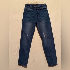 Chic Indigo Distressed Skinny Jeans